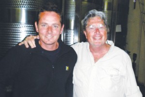 Gottried Mocke, South Africa's 2013 Winemaker of the Year from Chamonix Winery, at the winery with Joaquin Carbonell, owner of Uncorked by the Sea Wine Shop & Gallery.  Courtesy photo