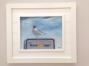 An original oil painting by Harriet Seekins featuring a shore bird urging folks to 'Be a Beach Lover' will be a part of the silent auction fundraiser on April 26th. Courtesy photo