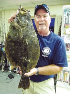 Captain Alan Beasley is a lifelong resident of the area, familiar with the waters and the fish that swim them. Last June he caught a nine-pound flounder using Berkley Gulp bait, his preferred option when not using live bait. Courtesy photo