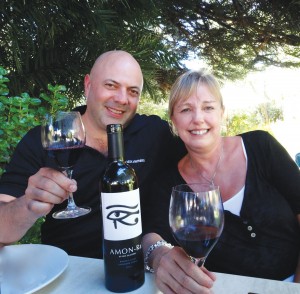 Ben Glaetzer, a renowned winemaker in the Barossa Valley of Australia, with Amanda Carbonell, owner of Southport's Uncorked by the Sea Wine Shop and Gallery. Courtesy photo