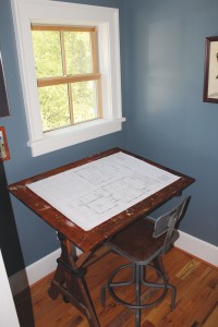 A vintage drawing board awaits the owner's next inspirational moment. Photo by Bethany Turner