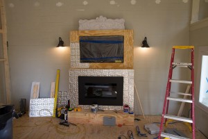 13.The focal point of the living room, the fireplace