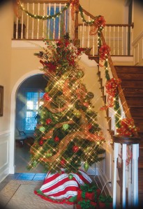 Front entrance decorated for the holidays by the homeowner and her sister, photo by Mike Boswell.