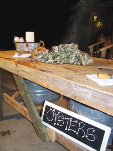 A great set-up for an oyster table. Photo by Amber Lanier