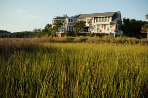 The rear of the home overlooks the Bald Head Island marsh. Photo courtesy of Bald Head Island Limited. 