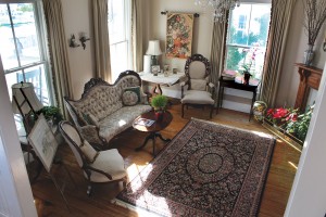 Formal sitting room, featuring Victorian furniture from the current owner's great aunt. Photo by Bethany Turner