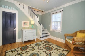 The welcoming foyer, painted in Misted Green by Benjamin Moore. Photo courtesy of Yost and Yost, Intracoastal Realty, Inc. 