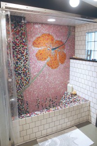 Meehan hand-tiled her mosaic tub with an original design of her own creation. Photo by Bethany Turner